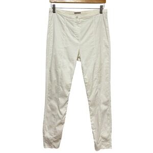 Annette Görtz Linen Blend Pants Women 42/10 Cream Slim Leg Luxury Minimalist